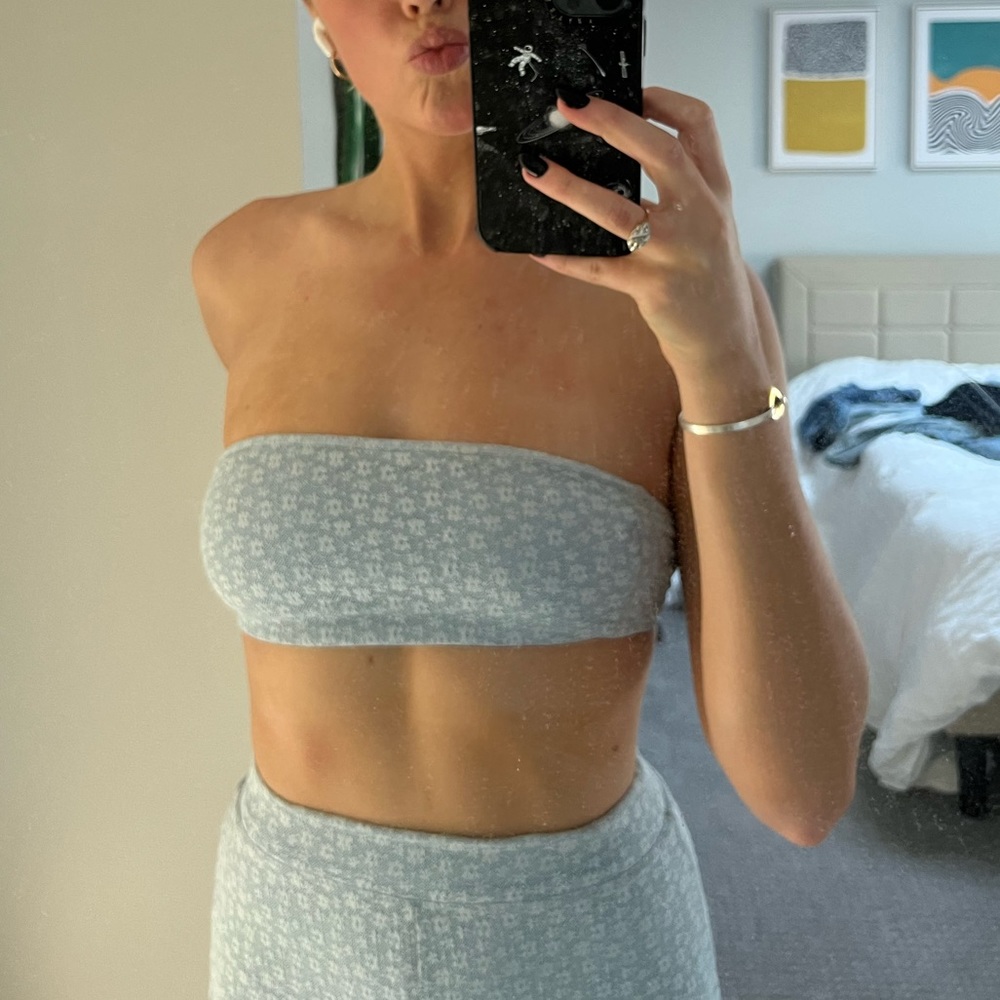 REVOLVE x Michael Costello blue lace tube top